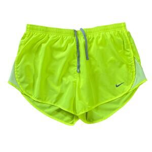 Nike Womens Modern Tempo Embossed Running Shorts Neon Yellow Size Medium